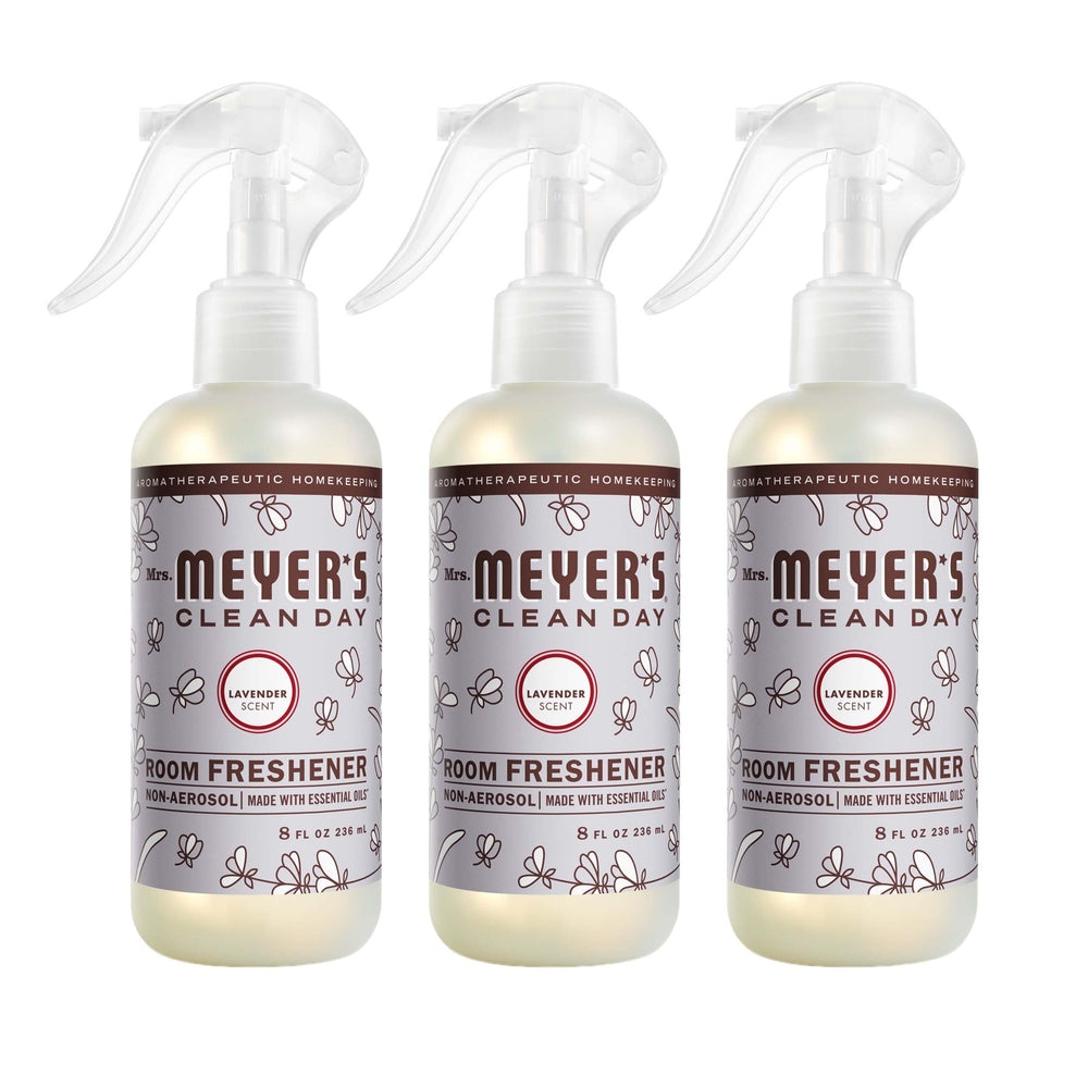 Mrs. Meyer's Lavender Room Spray bottle releasing a fresh scent for any room