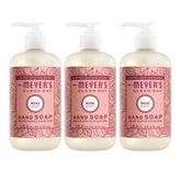 Mrs. Meyer's Clean Day Rose hand soap bottle highlights a fresh rose scent for daily hand washing.