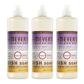 Mrs. Meyer's Compassion Flower dish soap 3-pack packaging ready for convenient kitchen cleaning.