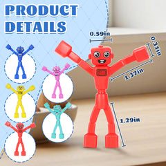 Mruikeny robot men with magnet-wrapped hands and feet for secure connections during building.
