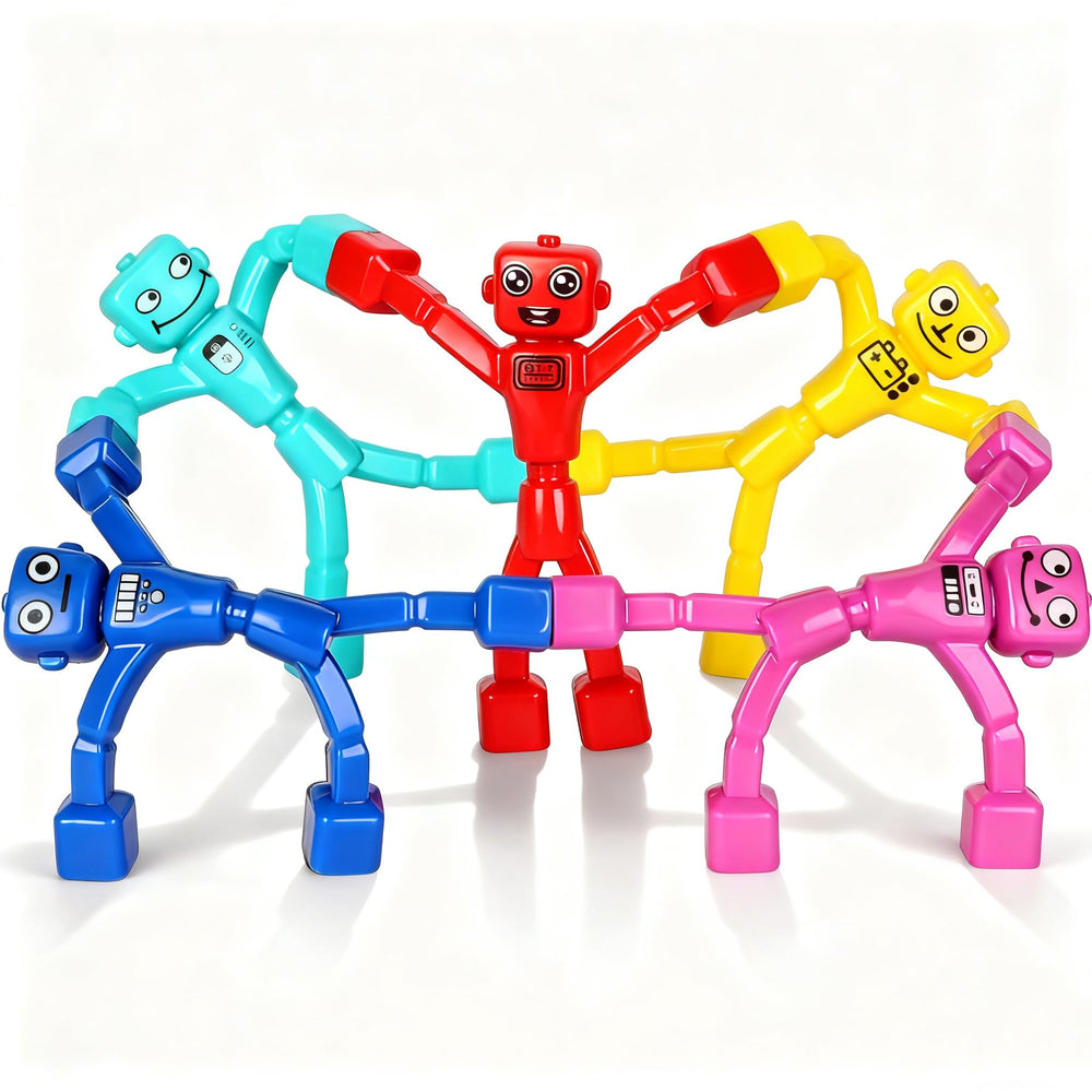 Mruikeny magnetic robot men travel set designed for portable play.