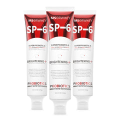 MSDRWIKEY SP-6 toothpaste front view shows enamel-safe whitening and fresh mint.