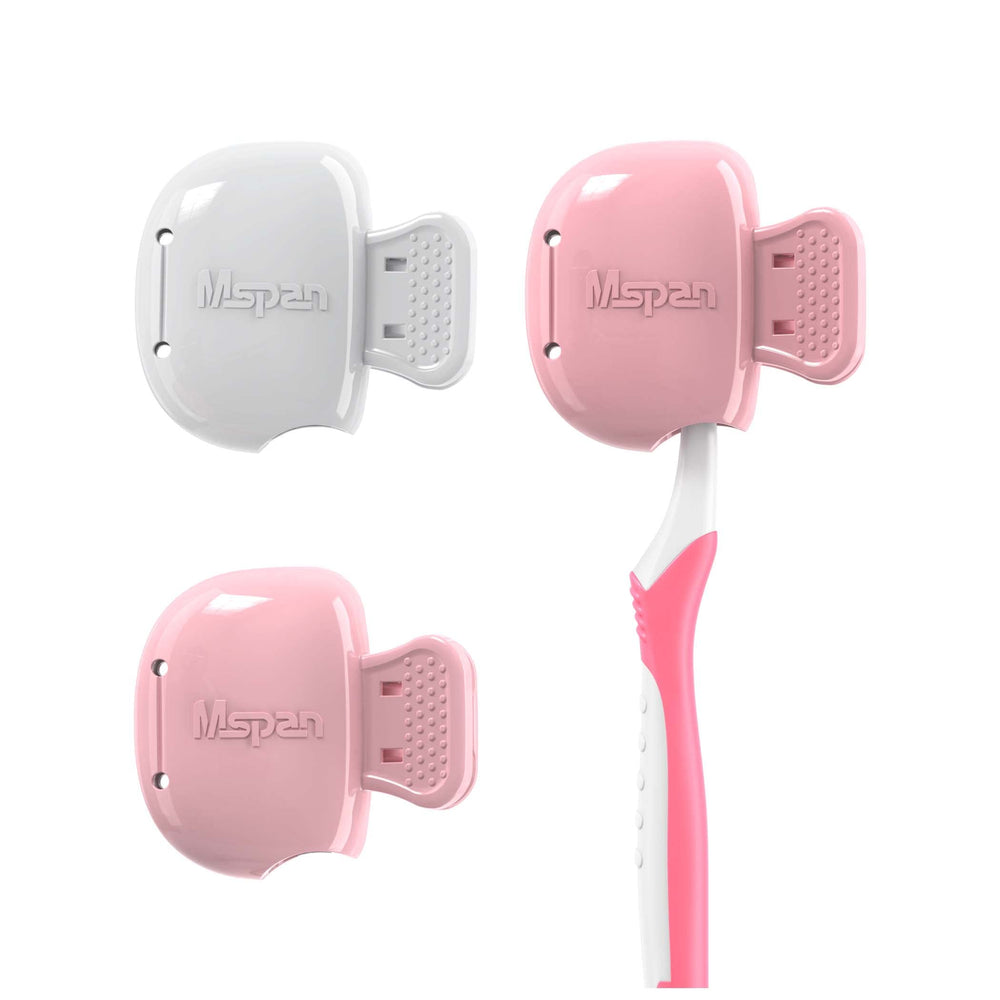 Mspan toothbrush head cover cap in white protects brush heads at home and on the go
