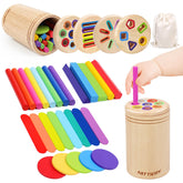MTTIERY 4-in-1 Montessori toy lids for color matching and fine motor play
