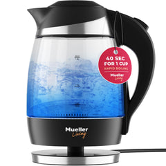 Mueller Living Electric Kettle demonstrates rapid boiling with SpeedBoil technology
