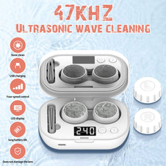 mUGLE portable ultrasonic lens cleaner side view shows compact travel design