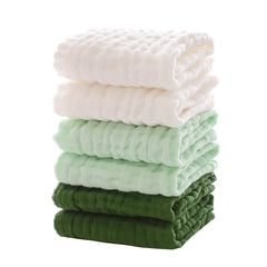 MUKIN baby washcloths pack 6 green, gentle wipe for delicate newborn skin.