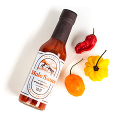 Sticker Mule Mule Sauce habanero peppers showcase fresh ingredients and heat