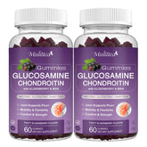 Mulittea Glucosamine Chondroitin gummies bottle-front, convenient joint support in a tasty daily chew