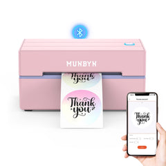 MUNBYN 130B front view shows a compact, portable printer for fast shipping labels.