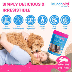 Munchbird rabbit ears with crunchy texture for satisfying chews.
