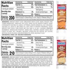 Munchies sandwich crackers toast-peanut butter sleeve ideal for lunch