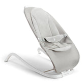 Munchkin Electric Bouncer gray front view showcasing a compact nursery seat