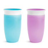 Munchkin Miracle 360 Cup with spill-proof edge keeps drinks contained for mess-free toddlers.