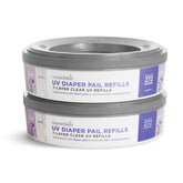 Munchkin UV Diaper Pail refill rings 2-pack ready for odor control.