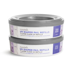 Munchkin UV Diaper Pail refill rings 2-pack ready for odor control.