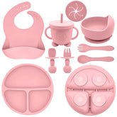 Munlinder silicone suction bowl with divider supports self-feeding and mess reduction