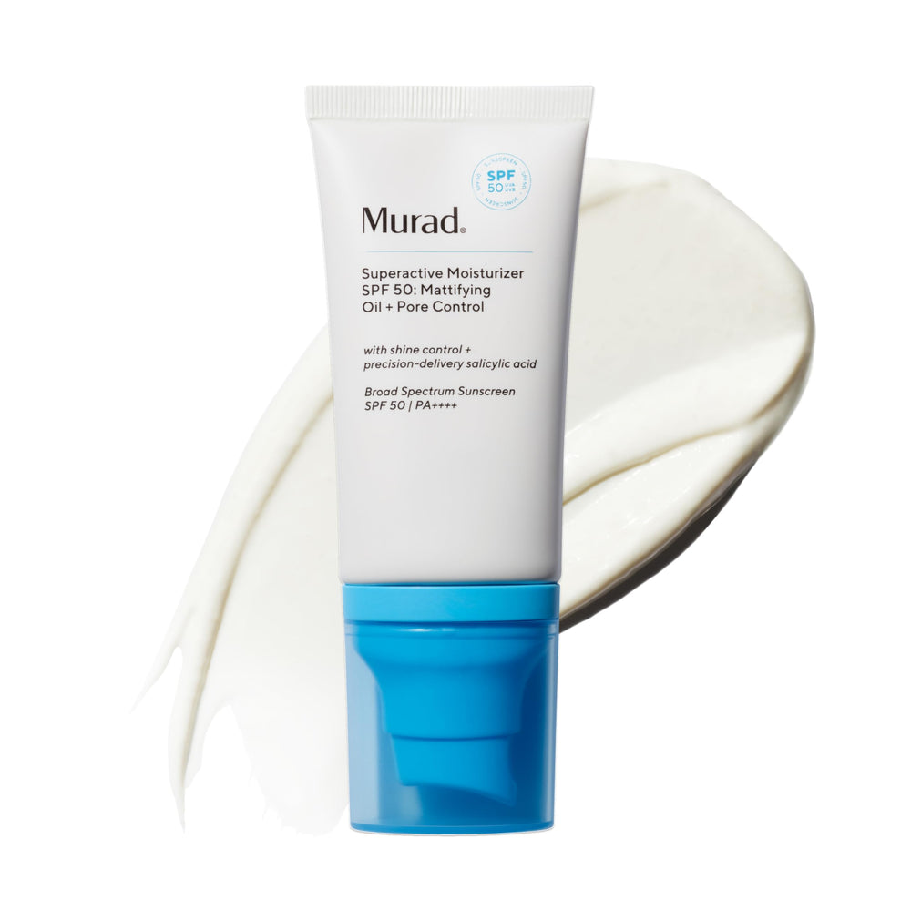 Murad Superactive Mattifying Oil bottle demonstrating all-day shine control