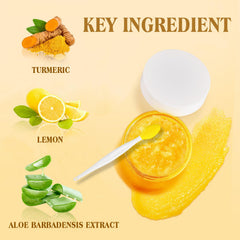 MUREND turmeric lemon scrub texture for gentle exfoliation.