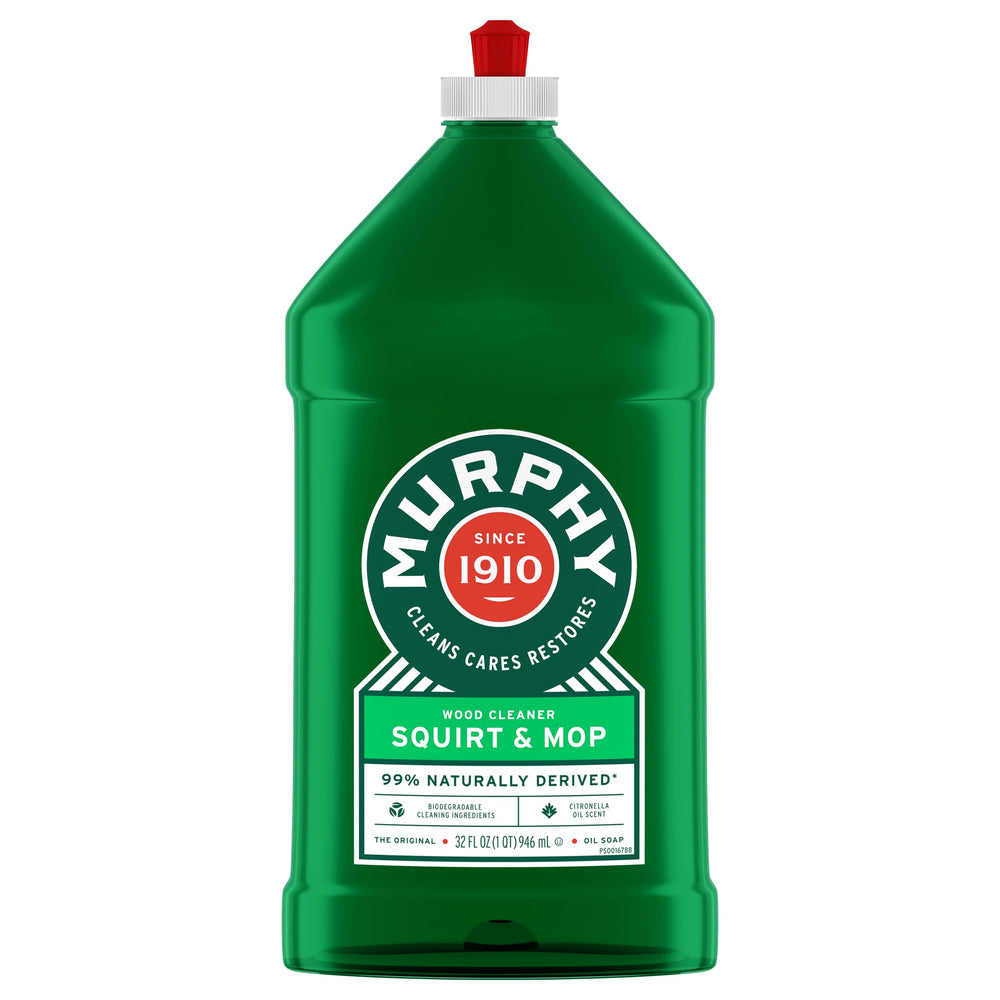 Murphy Oil Soap Squirt & Mop bottle front label emphasizes natural cleaning for wood and floors