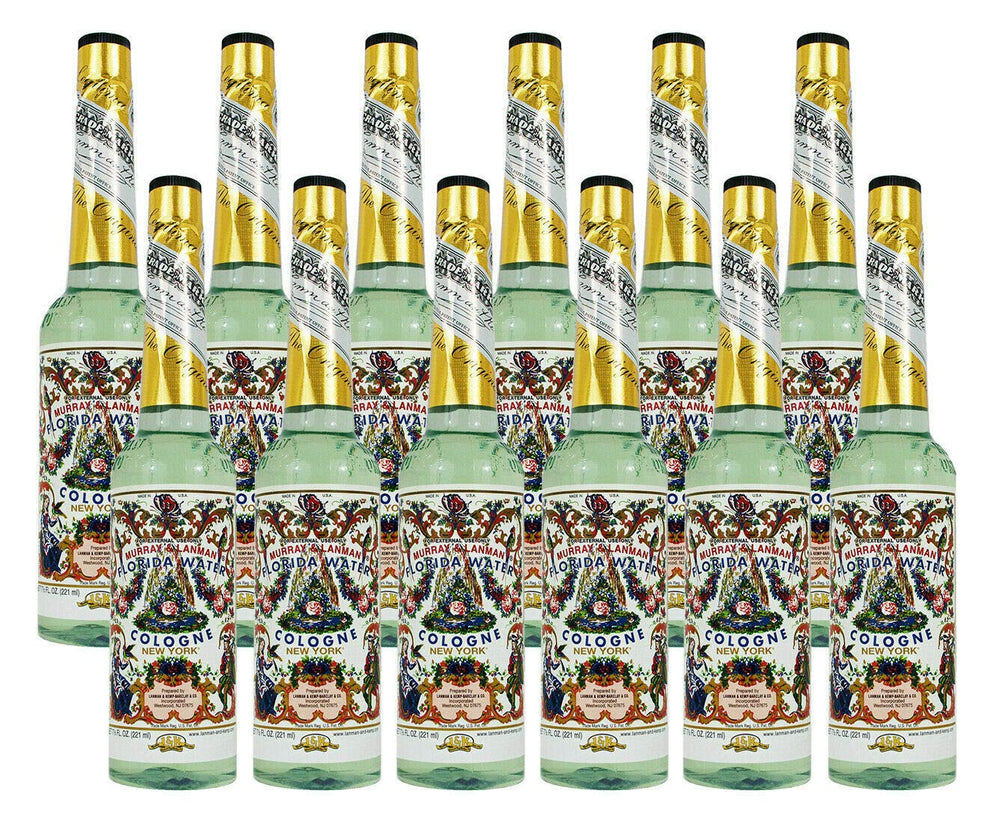 Murray & Lanman Florida Water bottle with 12-pack delivers a refreshing aroma for daily freshness.