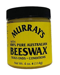 Murray's Beeswax 4 oz in use on hair delivering a stiff yet workable hold.