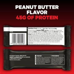 Musashi bar nutrition facts panel shows 45g protein per bar