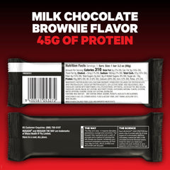 Cross-section view of Musashi bar revealing dense protein and chocolate brownie texture