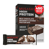 Musashi High Protein Bar packaging front showing bold branding for post-workout fuel