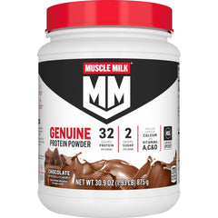 Muscle Milk Genuine chocolate canister ready for post-workout fueling