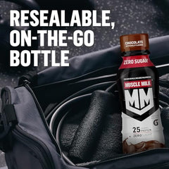 Muscle Milk shake poured into glass with creamy Cookies N Creme flavor.