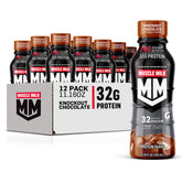 Muscle Milk Pro Knockout Chocolate bottle front, convenient protein source for post-workout recovery.