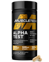 MuscleTech AlphaTest bottle front view for training support