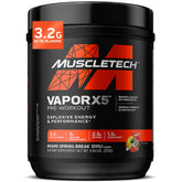 MuscleTech VaporX5 canister label highlights ingredients and flavor.