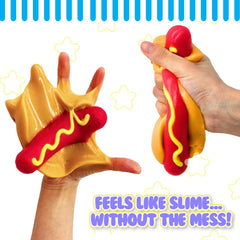 MushMeez Taba Squishy Hotdog mustard peel close-up for layered play