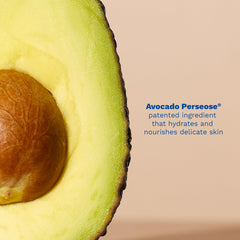 Mustela Avocado Perseose ingredient visual highlighting skin hydration.