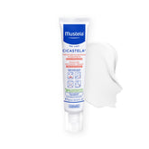 Mustela Cicastela Moisture Recovery Cream tube closeup, fragrance-free relief for baby skin.