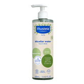 Mustela Organic Micellar Water bottle shown for gentle, no rinse cleansing