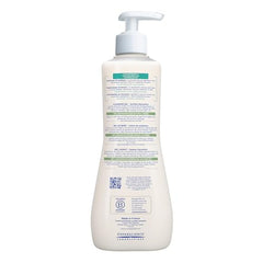 Mustela Stelatopia creamy-gel-texture highlights gentle daily cleansing for sensitive skin.