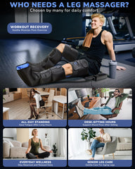 Musugy leg massager display panel shows mode and intensity selections