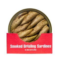 MW Polar Brisling Sardines in Olive Oil, wood-smoked aroma with natural salt.