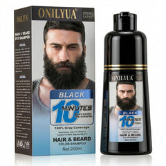 Mxvbaty beard dye shampoo bottle front with 3-in-1 color and conditioning