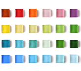 Mymazn 24-color glass fridge magnets on the fridge door for notes and photos.