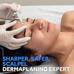 MyMed dermaplane razor with ergonomic handle for a secure, comfortable grip.