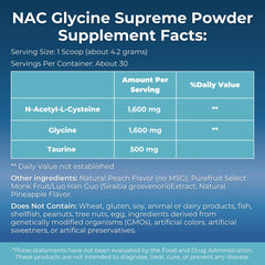 MYOXCIENCE NAC Glycine Supreme label with clear ingredients list