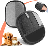 MyPera Pet Hair Removal Glove close-up showing electrostatic action lifting hair from fabric