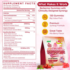 Myrtaverde Berberine gummies bottle pouring for easy daily dosing.