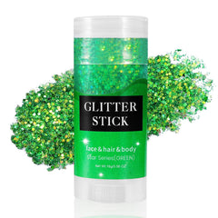Mysense Green Body Glitter Stick bottle catches light with vibrant festival sparkle.