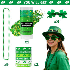 Mysense shamrock glasses pair adds festive green flair to outfit and party photos