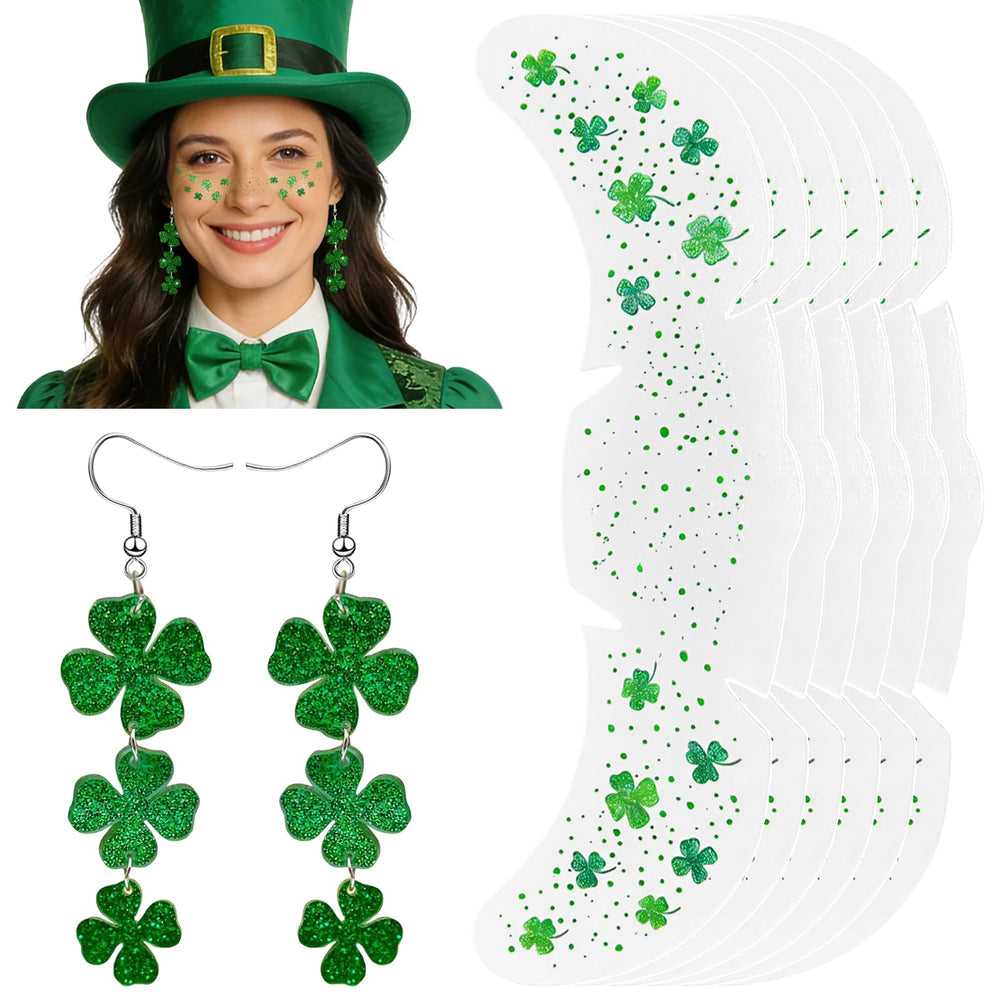 Mysense shamrock dangle earrings add festive shine to your Saint Patrick's Day outfit
